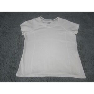 Danskin Now Shirt Womens 2XL White Scoop Neck Cotton Spandex Athletic Top